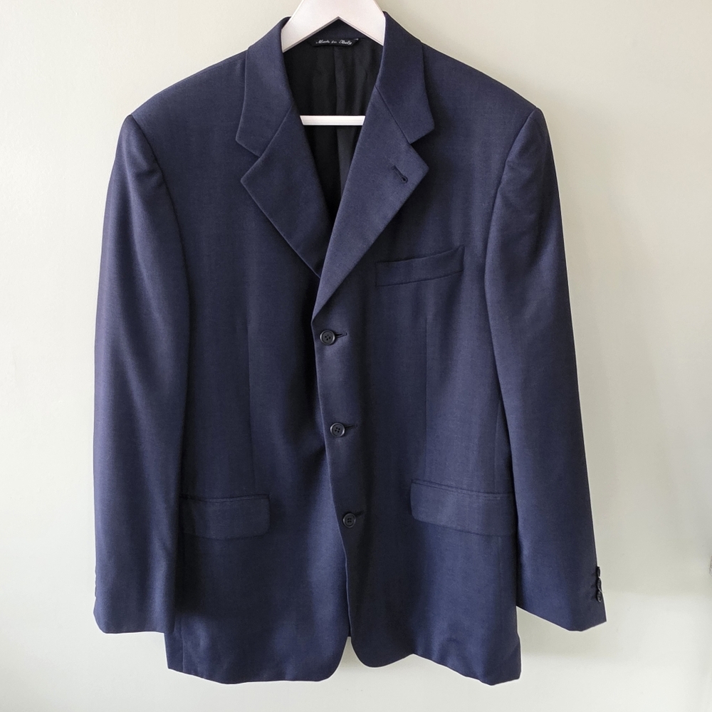 Canali Proposta 40R Old Money Quiet Luxury Formal Office Preppy Navy Wool Blazer